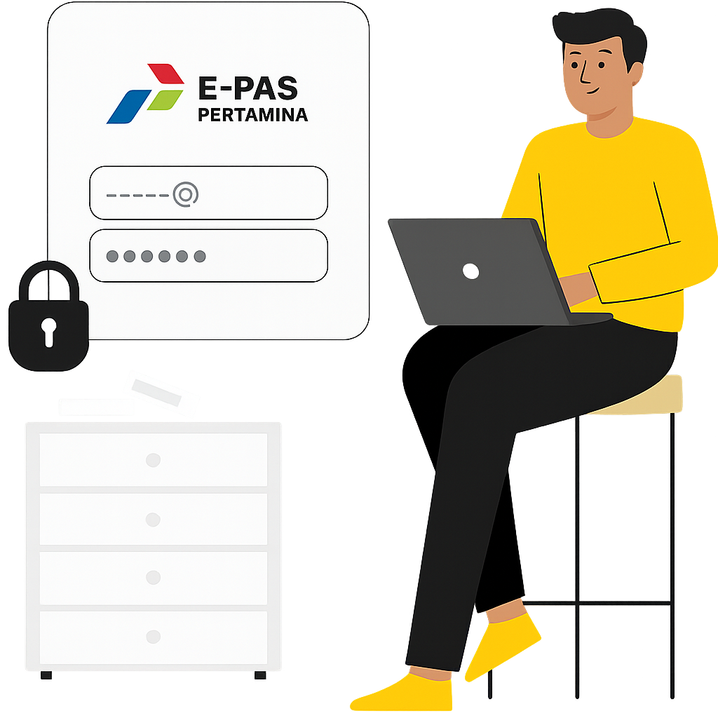 Ilustrasi Orang dengan Laptop